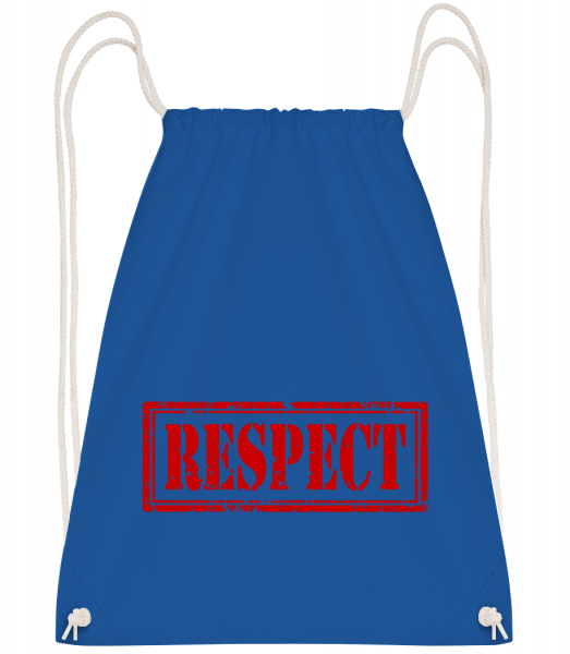 Respect Sign - Drawstring Backpack - Royal Blue - Vorn