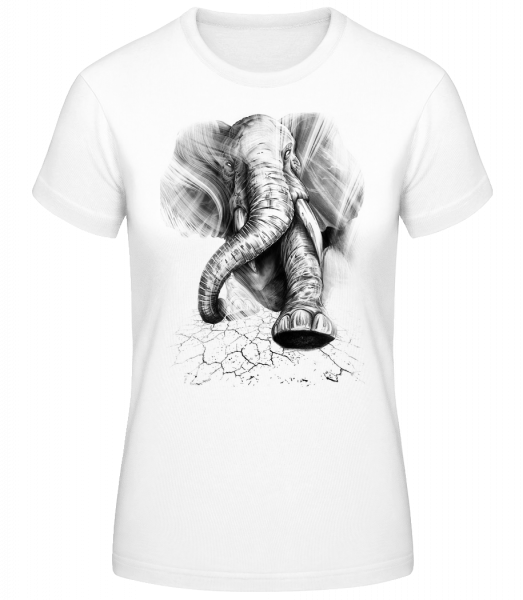 Aggro Elefant - Frauen Basic T-Shirt - Weiß - Vorn