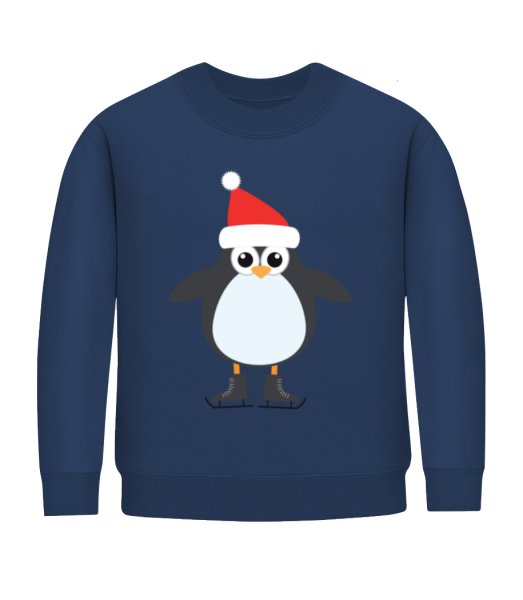 Ice Skate Penguin - Kid's Sweatshirt - Navy - Front