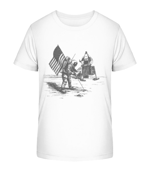 Mondlandung Apollo - Kinder Bio T-Shirt Stanley Stella - Weiß - Vorne