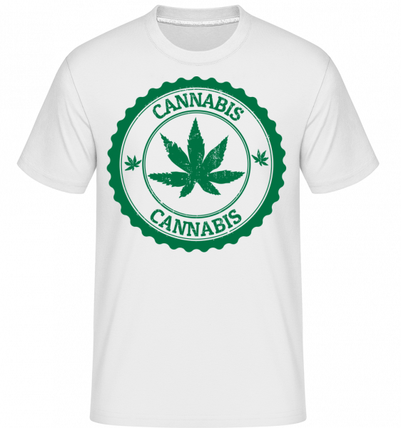 Cannabis Logo -  Shirtinator Men's T-Shirt - White - Vorn