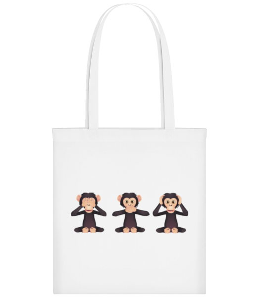 Blind Deaf Mute Monkey - Tote Bag - White - Front
