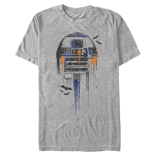 Star Wars - R2-D2 Splatter R2 - Männer T-Shirt - Grau meliert - Vorne