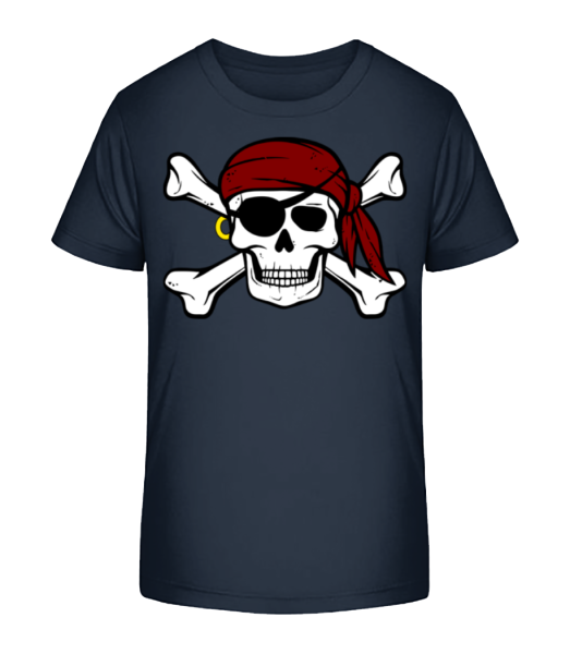 Pirate Skull - Kid's Bio T-Shirt Stanley Stella - Navy - Front