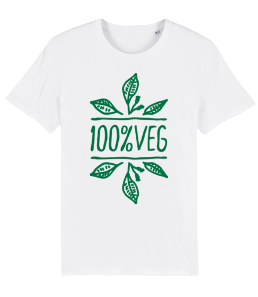 100% Veg - Männer Bio T-Shirt Stanley Stella - Weiß - Vorne
