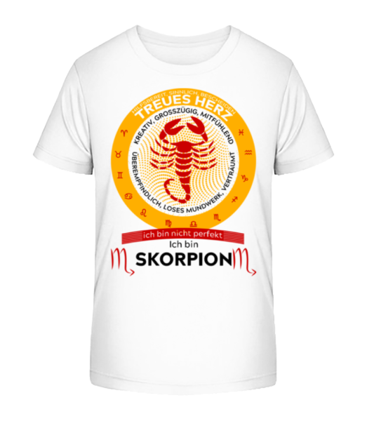 Sternzeichen Skorpion - Kinder Bio T-Shirt Stanley Stella - Weiß - Vorne