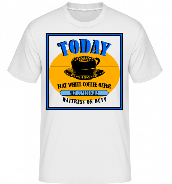 Flat White Coffee Offer -  Shirtinator Men's T-Shirt - White - Front
