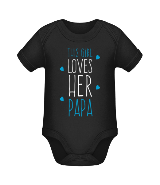 This Girl Loves Her Papa - Organic Baby Body - Black - Front