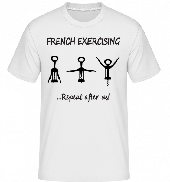 French Exercising -  Shirtinator Men's T-Shirt - White - Front