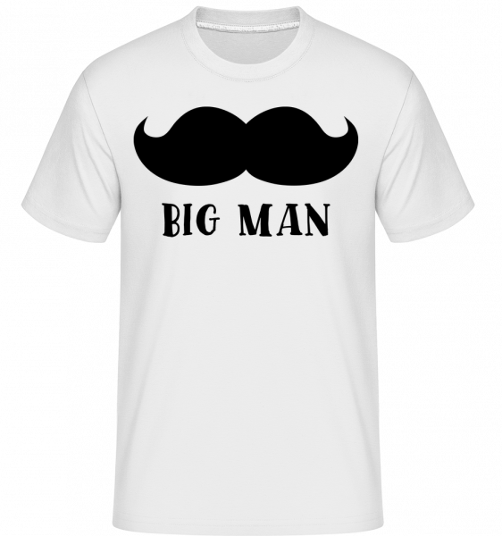 Big Man Mustache -  Shirtinator Men's T-Shirt - White - Vorn