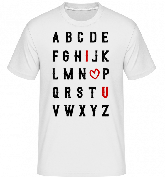 Ich Liebe Dich Alphabet - Shirtinator Männer T-Shirt - Weiß - Vorn
