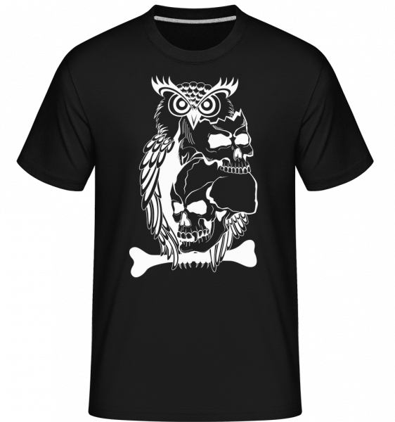 Owls Skulls Tattoo -  Shirtinator Men's T-Shirt - Black - Vorn