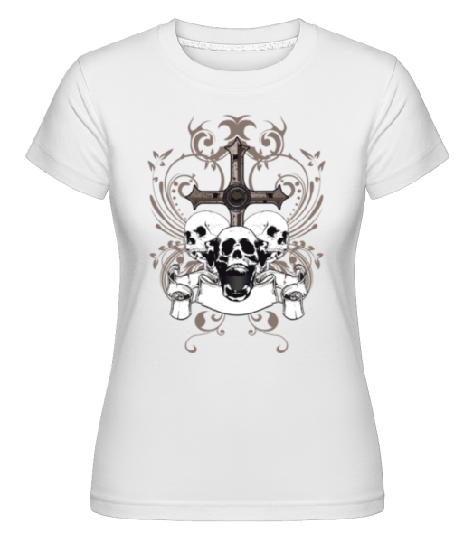 Cross And Skulls -  Shirtinator Women's T-Shirt - White - Front