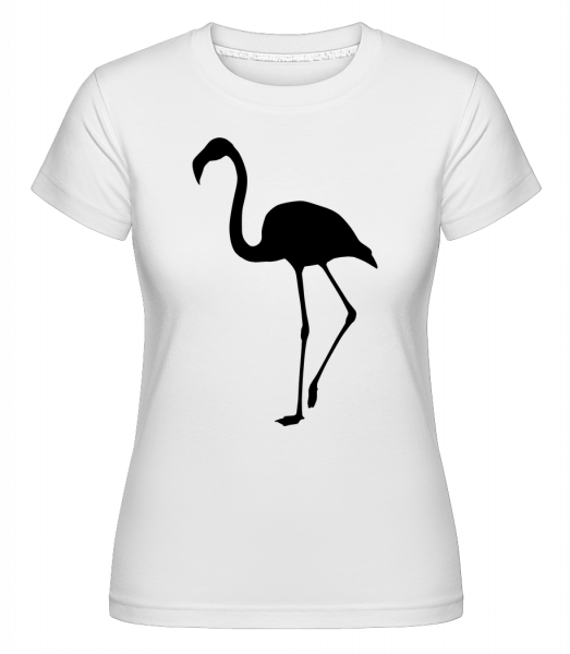 Flamingo Shadow -  Shirtinator Women's T-Shirt - White - Vorn