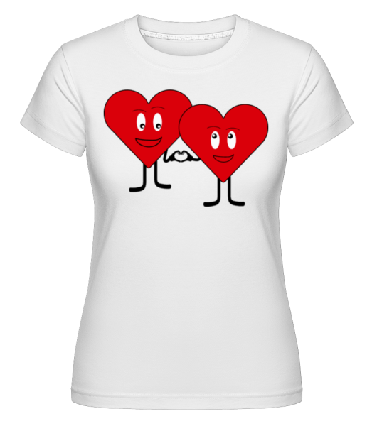 Zwei Herzen Lieben Sich - Shirtinator Frauen T-Shirt - Weiß - Vorne