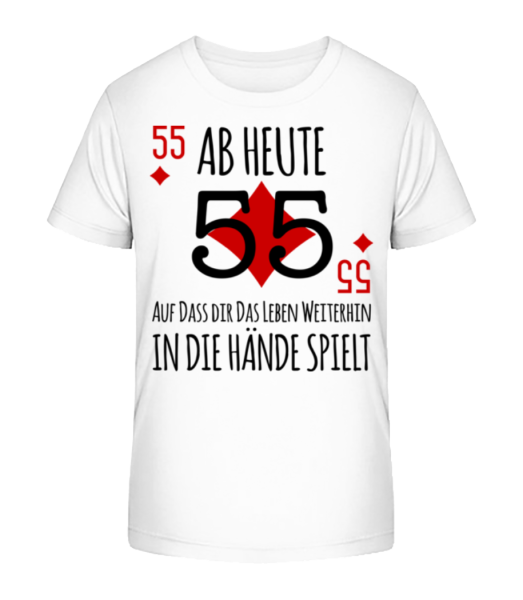 Schnapszahl 55 - Kinder Bio T-Shirt Stanley Stella - Weiß - Vorne