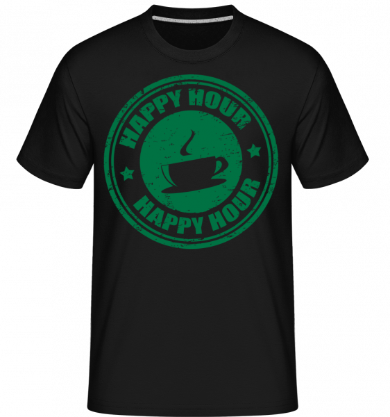 Happy Hour Coffee - Shirtinator Männer T-Shirt - Schwarz - Vorn