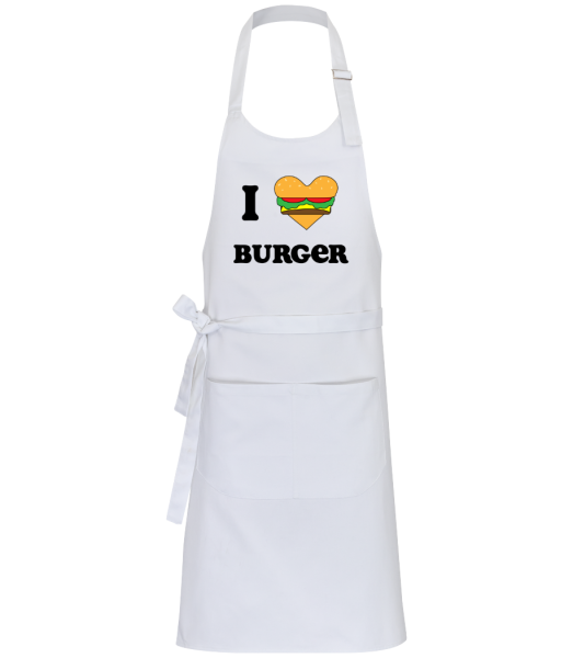 I Love Burger - Profi Kochschürze - Weiß - Vorne