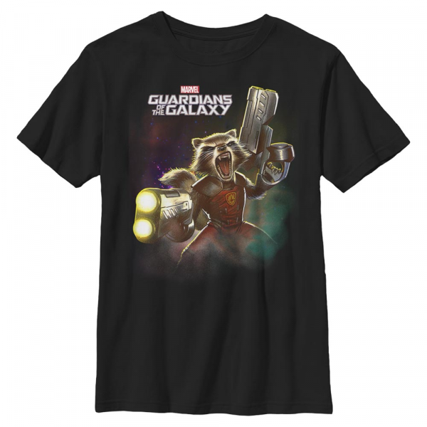 Marvel - Guardians of the Galaxy - Rocket Complex Space - Kids T-Shirt - Black - Front