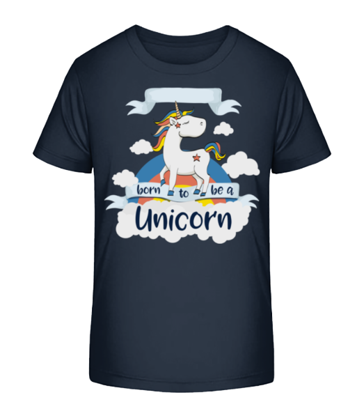 Born to Be A Unicorn - Kinder Bio T-Shirt Stanley Stella - Marine - Vorne