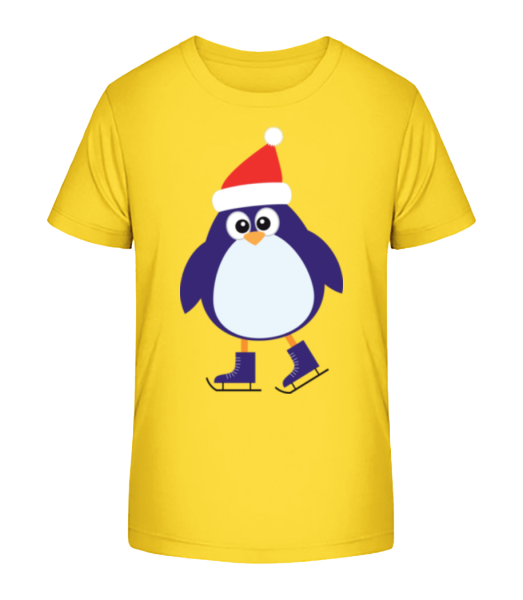 Ice Skate Penguin - Kid's Bio T-Shirt Stanley Stella - Yellow - Front