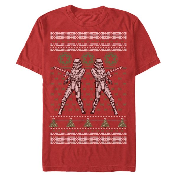 Star Wars - Stormtrooper Candy Trooper - Weihnachten - Männer T-Shirt - Rot - Vorne