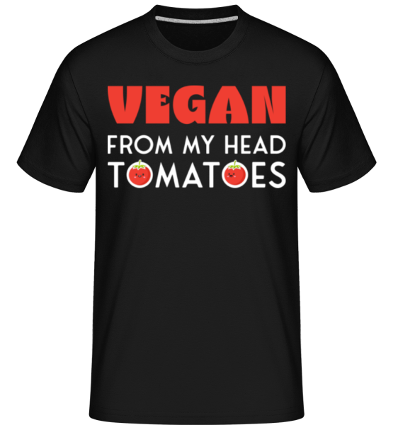 Vegan From My Head Tomatoes -  Shirtinator Men's T-Shirt - Black - Front