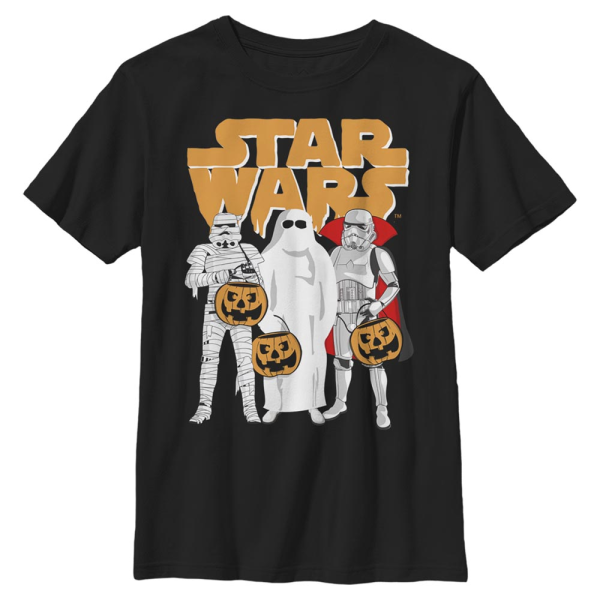 Star Wars - Stormtrooper Trick or Treat - Halloween - Kinder T-Shirt - Schwarz - Vorne