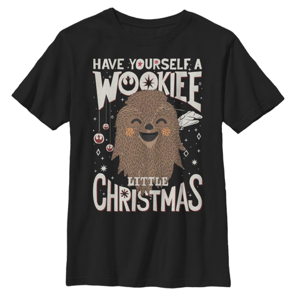 Star Wars - Chewbacca Wookie Christmas - Weihnachten - Kinder T-Shirt - Schwarz - Vorne