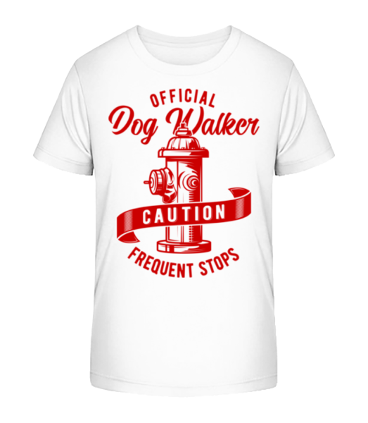 Official Dog Walker - Kid's Bio T-Shirt Stanley Stella - White - Front