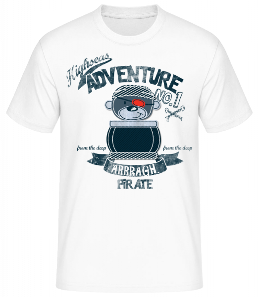 Pirate Teddy Adventure - Men's Basic T-Shirt - White - Front