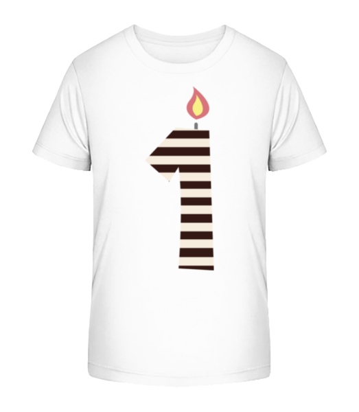 Birthday Candle - Kid's Bio T-Shirt Stanley Stella - White - Front