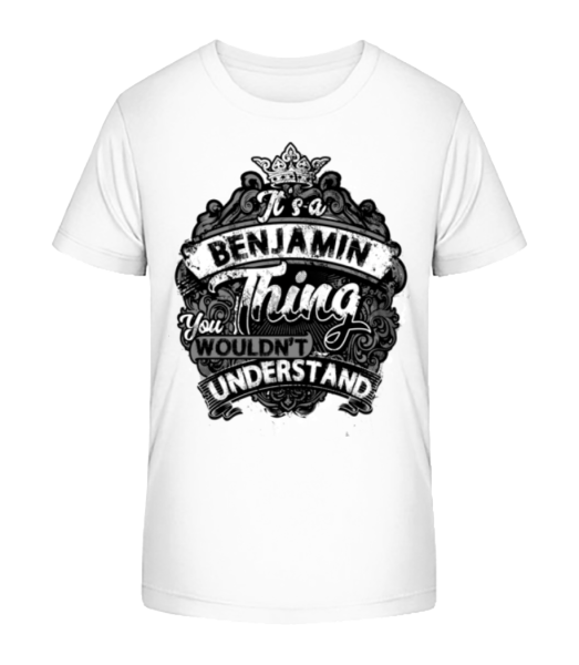 It's A Benjamin Thing - Kid's Bio T-Shirt Stanley Stella - White - Front