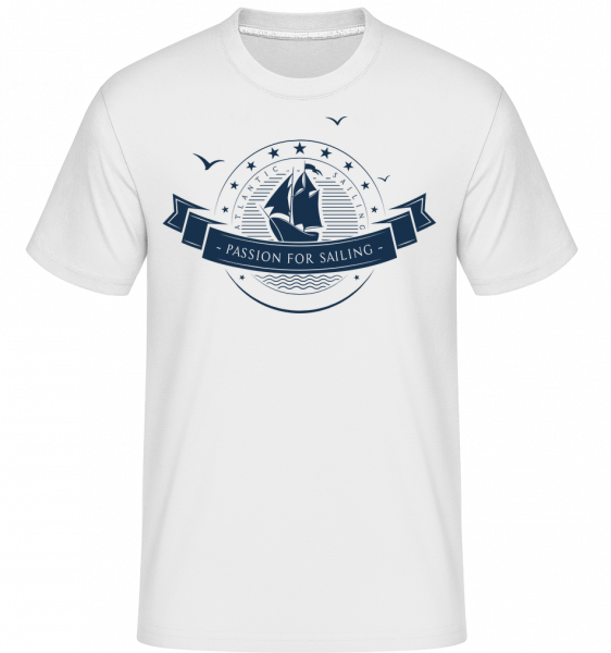 Passion For Sailing Logo -  Shirtinator Men's T-Shirt - White - Vorn