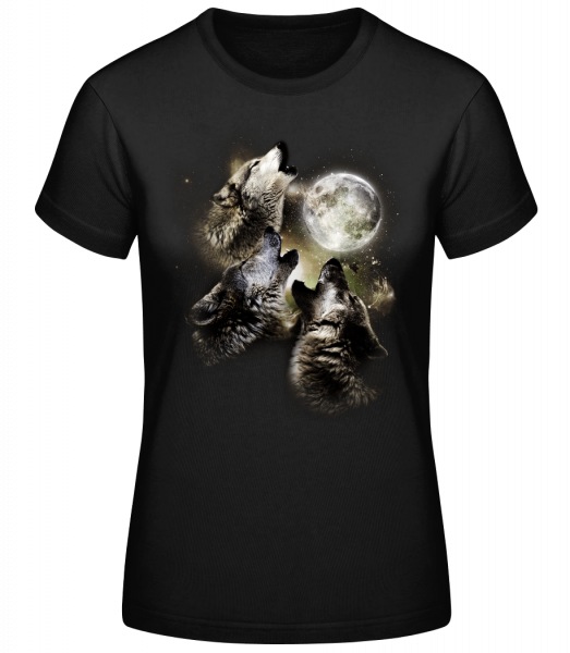 Wolfsmond - Frauen Basic T-Shirt - Schwarz - Vorn