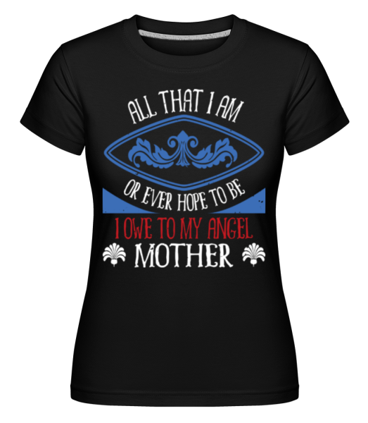 Angel Mother -  Shirtinator Women's T-Shirt - Black - Front