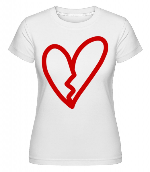 Broken Heart -  Shirtinator Women's T-Shirt - White - Front