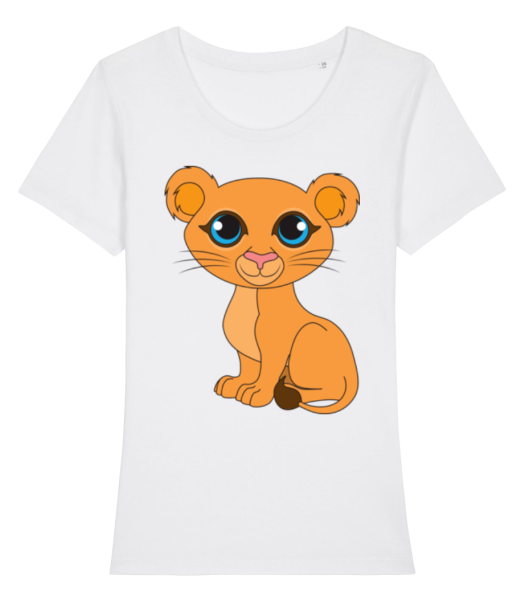 Baby Löwe - Frauen Bio T-Shirt Stanley Stella - Weiß - Vorne