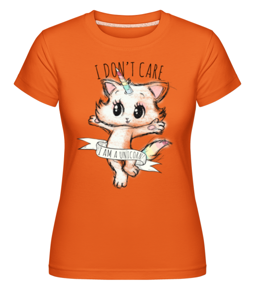 I Dont Care Unicorn -  Shirtinator Women's T-Shirt - Orange - Front