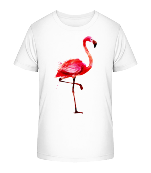 Flamingo - Kid's Bio T-Shirt Stanley Stella - White - Front