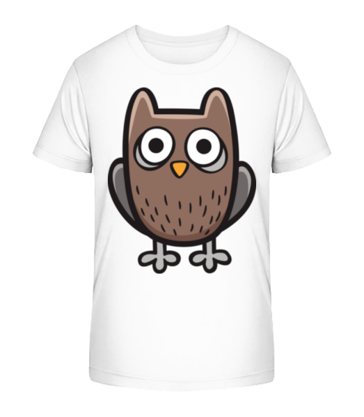Cartoon Owl - Kid's Bio T-Shirt Stanley Stella - White - Front