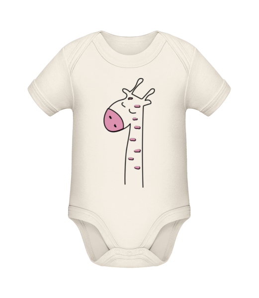 Cute Giraffe - Organic Baby Body - Cream - Front