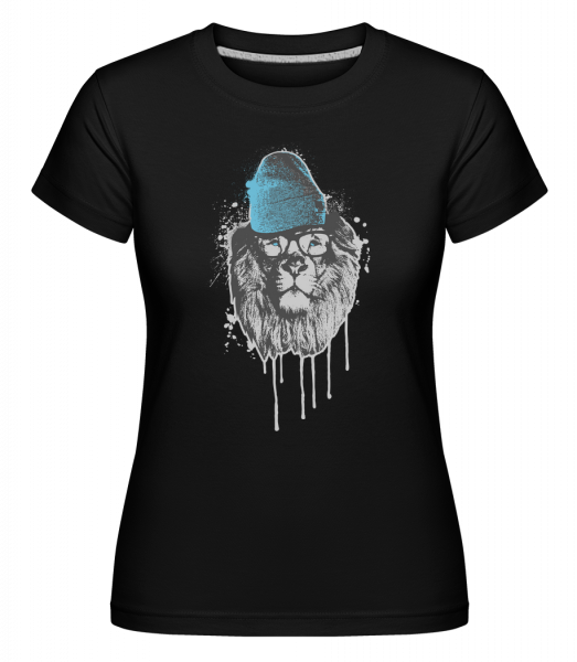 Löwe Mit Mütze - Shirtinator Frauen T-Shirt - Schwarz - Vorn