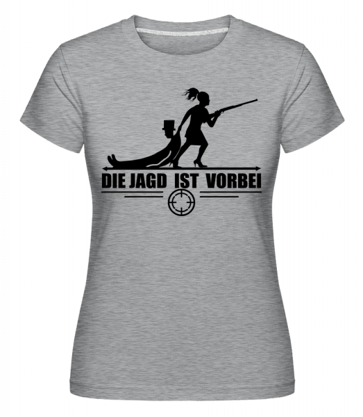 Die Jagd Ist Vorbei - Shirtinator Frauen T-Shirt - Grau meliert - Vorn
