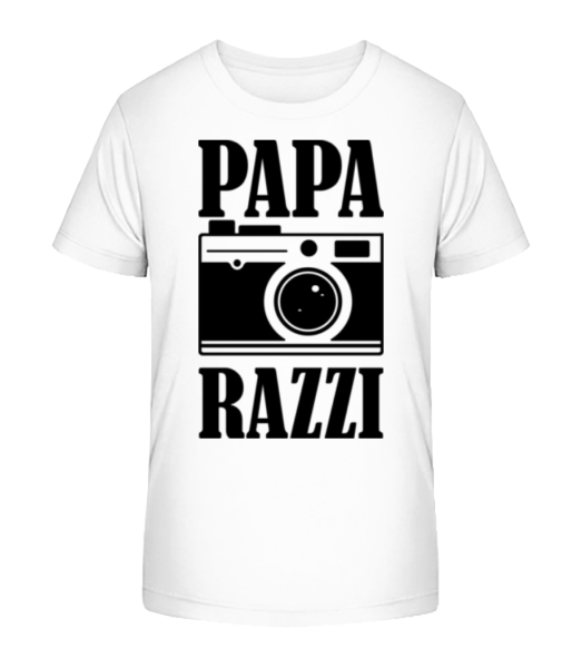 Papa Razzi - Kinder Bio T-Shirt Stanley Stella - Weiß - Vorne