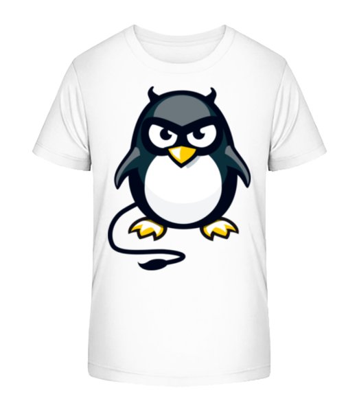 Devil Penguin - Kinder Bio T-Shirt Stanley Stella - Weiß - Vorne