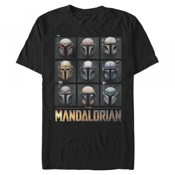 Star Wars - The Mandalorian - Mandalorian Mando Helmet Boxup - Männer T-Shirt - Schwarz - Vorne