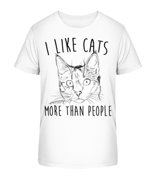 I Like Cats More Than People - Kinder Bio T-Shirt Stanley Stella - Weiß - Vorne