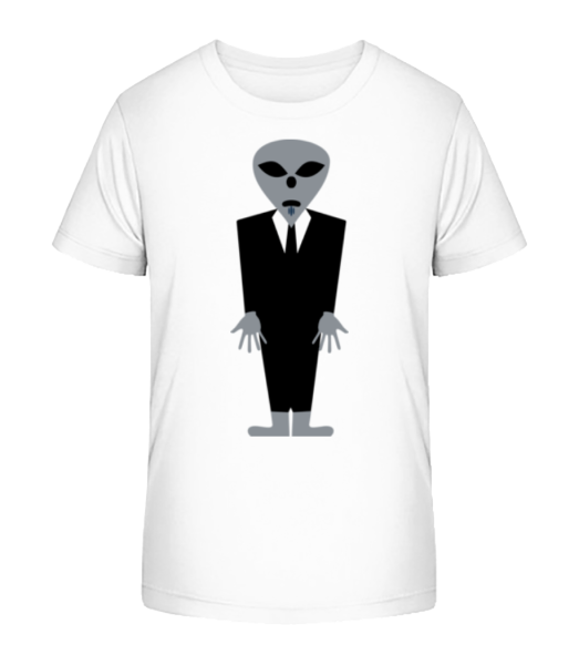 Alien With Suit - Kid's Bio T-Shirt Stanley Stella - White - Front
