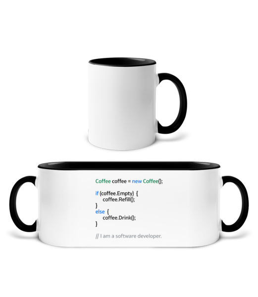 Coffee Loop - Tasse zweifarbig - Weiß / Schwarz - Vorne